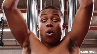 Kailani Kai is sucking the black dick in the gym