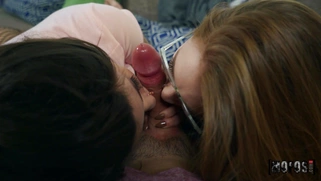 Aria Kai and Indica Flower are sucking cock in POV