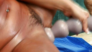 Busty MILF Lisa Ann fucks herself with a huge dildo