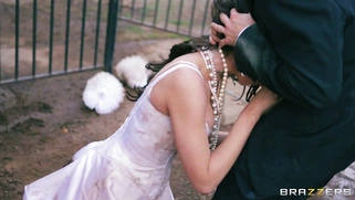 Dirty slut Tiffany Tyler sucking his cock in public