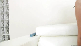 Marley Brinx rides him anally while getting her pussy rubbed with a vibrator