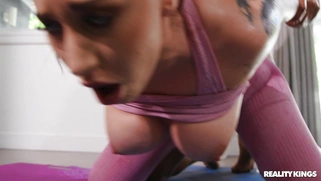 Zanna Blue gets her pussy drilled on the gym ball