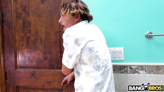 Katie Monroe was caught masturbating in the bathroom