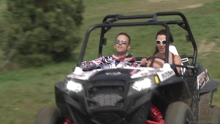 Franceska Jaimes deepthroats one dick while the other guy worshipping her ass