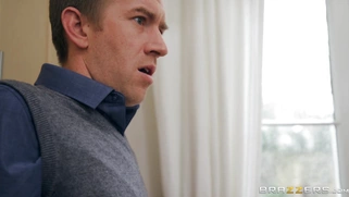 Lana Harding is sucking the monster cock in the kitchen