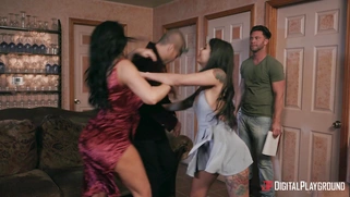 Gina Valentina and Romi Rain are sucking cocks