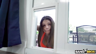 Jocelyn Stone is stuck in the doggie door and Jmac is trying to help her