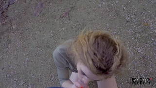 Sabrina Spice gives nice blowjob in POV outdoors