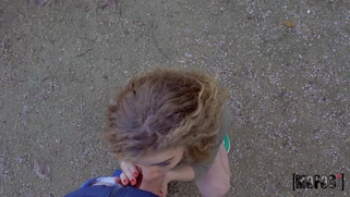 Sabrina Spice gives nice blowjob in POV outdoors