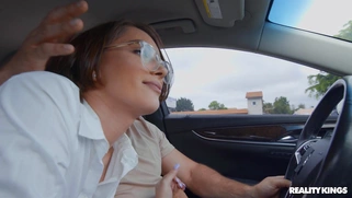 Natalie Porkman is sucking Jmac's cock in the car