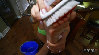 Abby Tatum is sucking cock and licking balls in POV