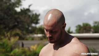 Abella Danger is sucking cock in the pool