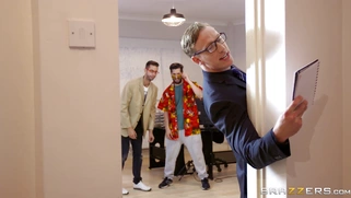 Luke trying not to get caught while letting Cara Saint-Germain suck his dick