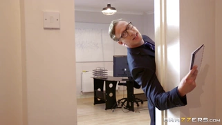 Luke trying not to get caught while letting Cara Saint-Germain suck his dick