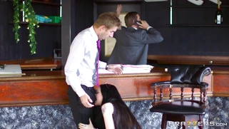 Alessa Savage teases a stranger and starts teasing Danny at the hotel reception