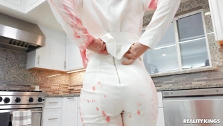 Casey Calvert have fun in the kitchen