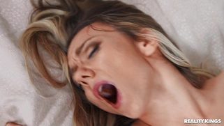 Natural busty Molly Mae gets her pussy drilled