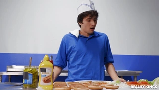 Horny Linzee Ryder wants to fuck Ricky Spanish in the kitchen