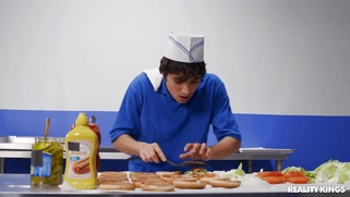 Horny Linzee Ryder wants to fuck Ricky Spanish in the kitchen