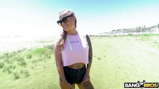 Russian Misha Maver has the nice time outdoors