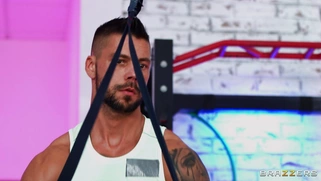 Sofia Lee and Angelo Godshack in the gym