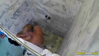 Lezley Zen gives her husband a blowjob while getting fucked by her lover