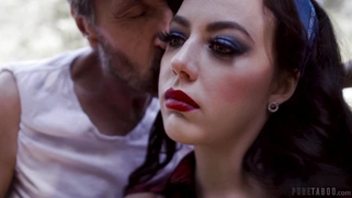 Whitney Wright is sucking cocks outdoors