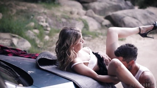 Kristen Scott gets her pussy fucked on the car