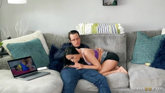 Sofi Ryan is sucking Justin Hunt's cock