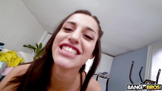 Natasha La Piedra rides the hard prick with her shaved pussy in POV