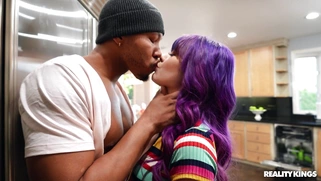 Winter Jade is sucking the huge black shaft