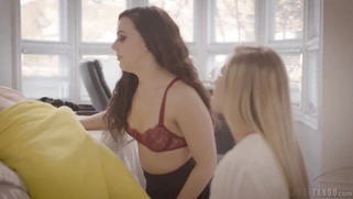 Whitney Wright watches Carolina Sweets sucking the cock