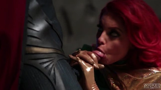 Britney Amber gets jizz load on her tongue after blowjob