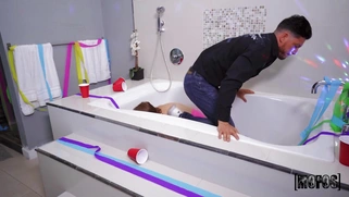 Dakota Burns and Melody Foxx are sucking the cock in POV