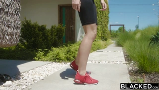 Romy Indy gets banged by the black dude outdoors