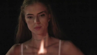 Emelie Crystal gets her mouth and shaved pussy fucked