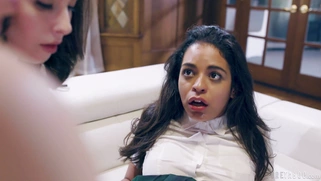 Casey Calvert watches Vienna Black getting her pussy drilled