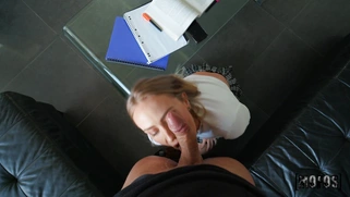 Scarlet Chase is sucking the cock in POV