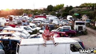 Ariana Van X slides her shaved pussy on the hard dick