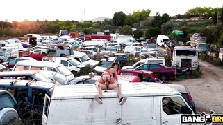 Ariana Van X shakes her big ass on the hard cock outdoors