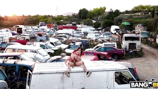 Ariana Van X shakes her big ass on the hard cock outdoors