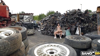 Ginebra Bellucci gets assfucked reverse cowgirl style outdoors