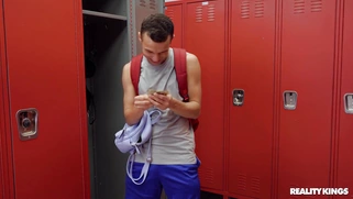 Adrian Maya is playing with her pussy and Johnny Love is spying on her