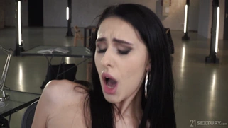 Alyssa Bounty anally rides the stiff dick