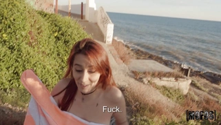 Redhead Piikara is sucking the cock in POV