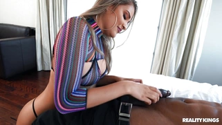 Gizelle Blanco is sucking Musa Phoenix' huge black cock