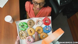 Arianna Knight's boss offering her dick in a box breakfast treats