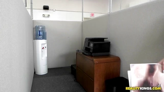 Ryan Smiles pulling up her dress and sitting on the copy machine