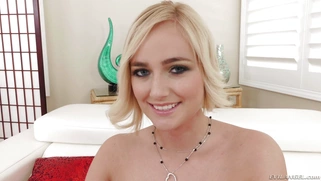 Kate England does a striptease, flaunting lingerie and natural tits