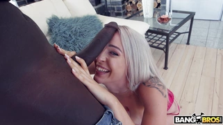 Marica Chanelle is sucking Freddy Gong's giant dick